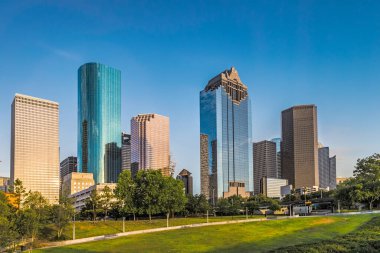 houston Cityscape geç öğleden sonra ışık