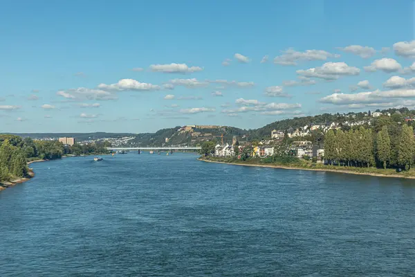 Historisk Fästning Ehrenbreitstein Koblenz Vid Floden Rhen — Stockfoto