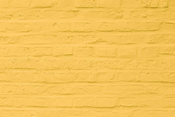 Fundo Harmônico Parede Tijolo Pintado Amarelo — Fotografia de Stock