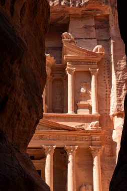 Ürdün, Petra 'daki eski tarihi tapınak. Unesco' nun dünya mirası alanı.