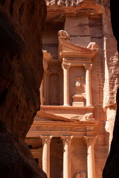 Stary Zabytkowy Rozciągacz Petra Jordania Unesco Światowego Dziedzictwa Unesco — Zdjęcie stockowe