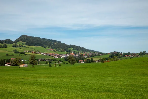 Beautiful Landscape Bavaria Allgau Germany Green Meadows Small Villages — Stock Photo, Image