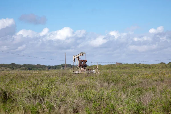 Campo Petrolífero Cerca Galvaston Texas Mar — Foto de Stock