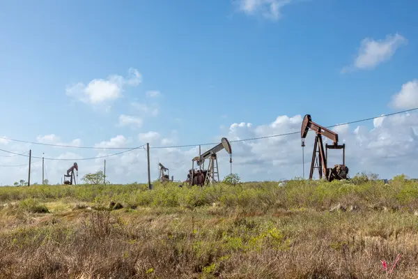 Campo Petróleo Perto Galvaston Texas Eua Mar — Fotografia de Stock