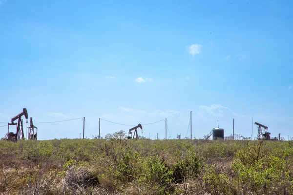 Pole Naftowe Niedaleko Galvaston Teksas Usa Morzu — Zdjęcie stockowe