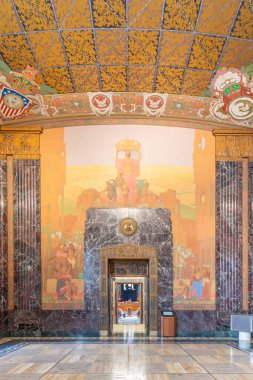 Baton Rouge, ABD - 23 Ekim 2023: Baton Rouge, ABD 'deki eyalet başkenti binası içinde..