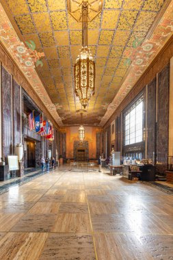 Baton Rouge, ABD - 23 Ekim 2023: Baton Rouge, ABD 'deki eyalet başkenti binası içinde..