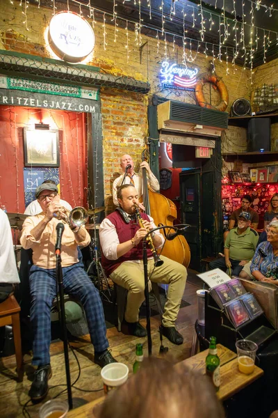 New Orleans Usa October 2023 Listening Band Jax Club Frittzels — Stock Photo, Image
