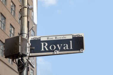 Sokak adı Royal - Royale Caddesi, New Orleans, Louisiana, ABD 'de Fransız mahallesinde.