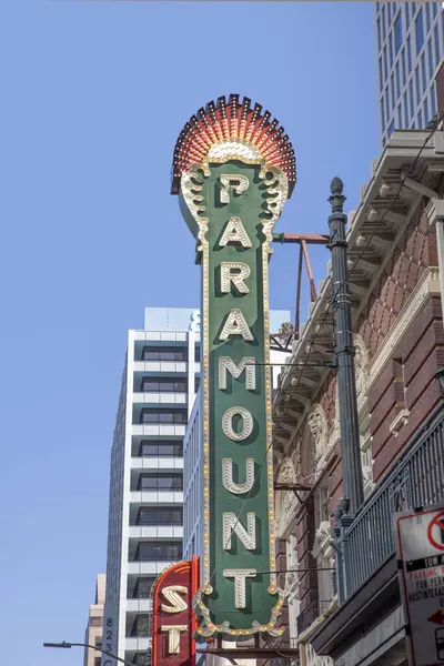 Austin Texas November 2023 Facade Neon Signage Historic Paramount Theater — Stock Photo, Image