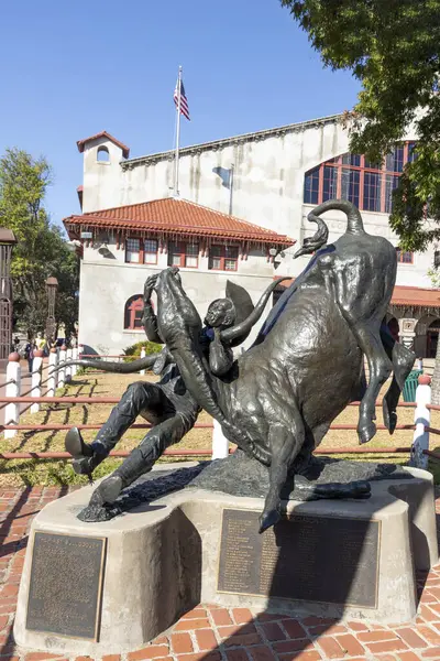 Fort Worth Texas November 2023 Statue Pickett First Steer Wrestling — Stock Photo, Image