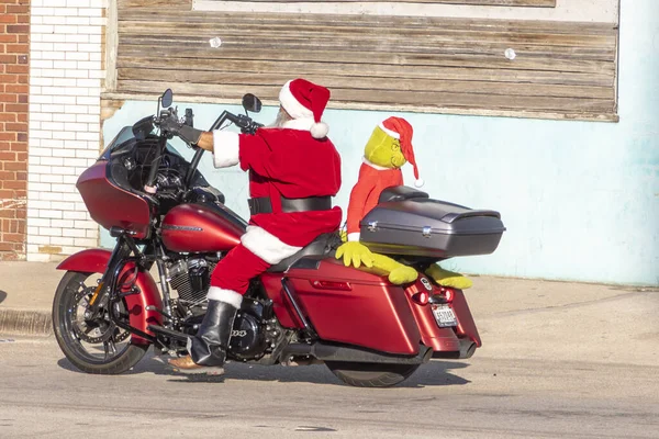 Fort Worth Texas Noviembre 2023 Santa Claus Viajando Una Harley — Foto de Stock
