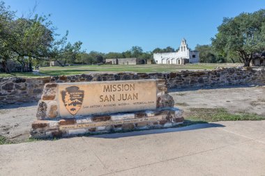 San Antonio, ABD - 31 Ekim 2023: San Antonio misyonerlik görevi, bir Unesco dünya mirası sahası.