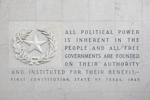 First Constitution State Texas 1845 Usa — Stock Photo, Image