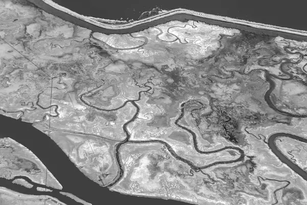 Aerial Newark Marshland Coast Canal Saltern Fields Stabilize Ground Newark — Stock Photo, Image