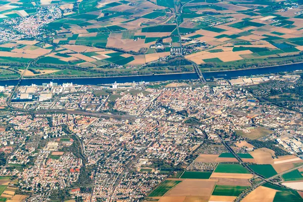 Aerial River Rhine View Old Town Worms — Stock Photo, Image