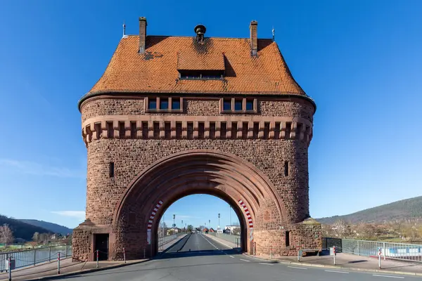 Старые Ворота Моста Реке Майн Называемый Майнтор Милтенберге Германия — стоковое фото