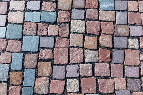 Detail Colorful Cobblestone Pattern Sidewalk — Stock Photo, Image
