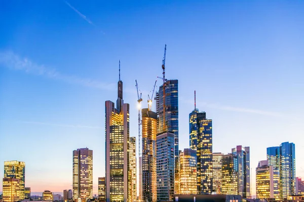 Frankfurt Alemania Febrero 2024 Vista Panorámica Horizonte Frankfurt Con Rascacielos — Foto de Stock