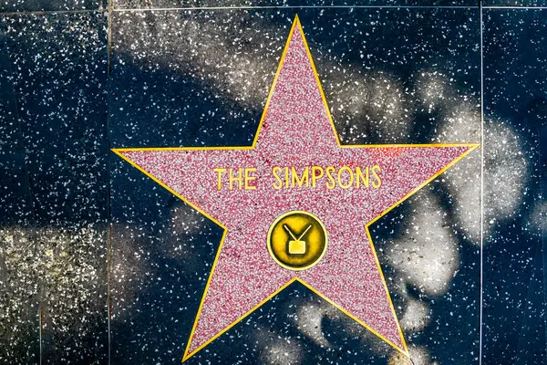 Лос Анджелес Сша Июля 2008 Года Звезда Симпсонов Аллее Славы — стоковое фото