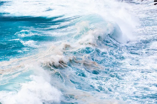 Beautiful Blue High Dangerous Waves Atlantic Ocean Nature Background — Stock Photo, Image