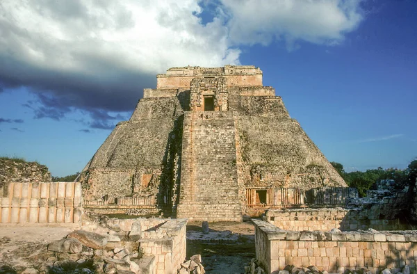 Piramide Van Magiër Piramide Del Adivino Oude Maya Stad Uxmal — Stockfoto