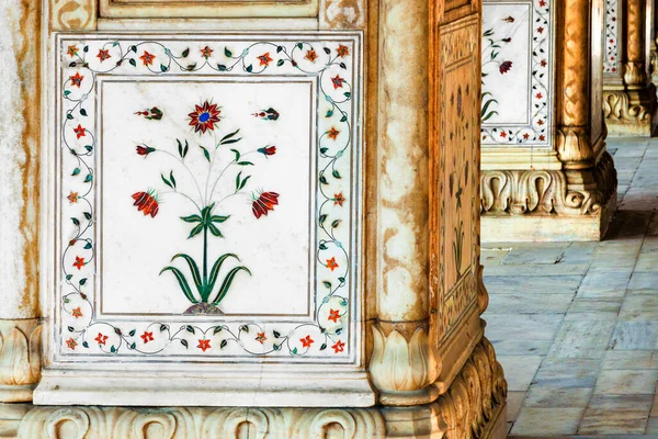Inlaid Marble Columns Arches Hall Private Audience Diwan Khas Lal — Stock Photo, Image