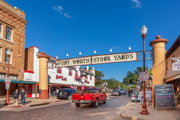 Fort Worth Usa November 2023 View Brick Architecture Main Street — Stock Photo, Image