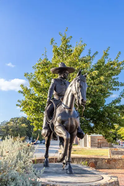 Fort Worth Usa November 2023 Statue Vaquero Honor Men Guiding — Stock Photo, Image