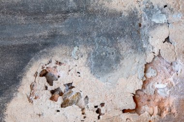 Eski hasarlı grunge duvarının motifi arkaplan yaşını simgeliyor