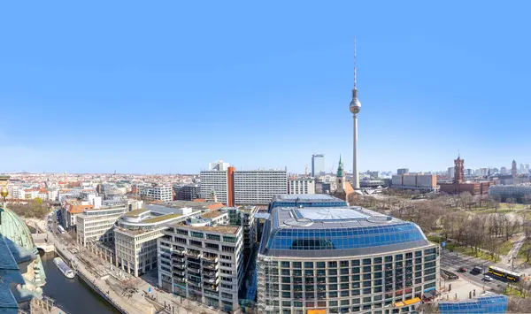 Berlin Városképe Kilátással Televízió Toronyra Búra Peronról Stock Fotó