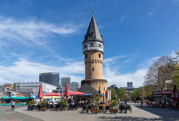 Frankfurt Jerman April 2024 Bekas Menara Pengawas Bockenheimer Warte Sebuah Stok Foto Bebas Royalti
