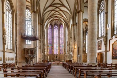 Munster, Almanya - 13 Nisan 2024: Munster 'daki Sankt Lamberti Kilisesi' nde.