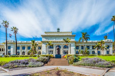 Ventura, USA - April 24, 2019: old historic Ventura City Hall building, USA clipart