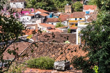 Olinda, Brezilya - 23 Aralık 2016: Olinda 'nın renkli binaları Pernambuco, Brezilya