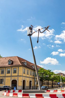 Ludwigsburg, Germany - July 28, 2024: snake sculpture made of plastic by artist de Vries, inaugurated in 1992 in Ludwigsburg. clipart