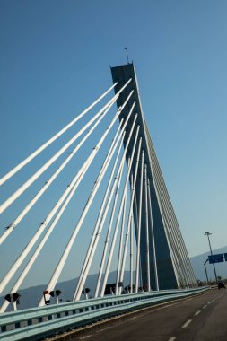 Monturno, İtalya 'daki Domi ziana üzerinden ss7' de manzara modern köprü