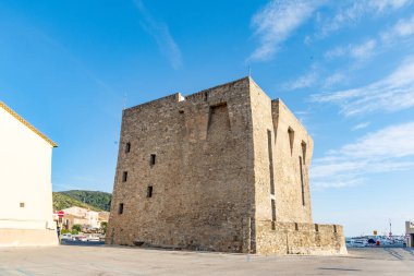 old historic tower in Port of Acciaroli, Cilento National Park. Salerno. Southern Italy clipart