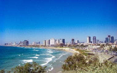 doğal görünümü manzarası ve plaj Tel Aviv, İsrail için. Tel Aviv