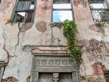 old historic ruins of historic houses from the 13th century near the ocean in Bagamoyo, Tanzania, the former german colony clipart