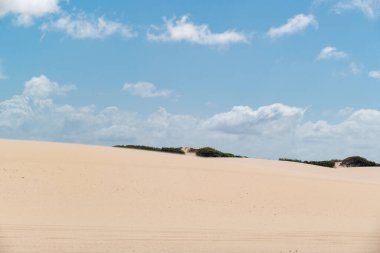 manzaralı çöl manzarası Lencois Maranhenses Ulusal Parkı - Kuzeydoğu Brezilya 'da Parque Nacional dos Lencois Maranhenses