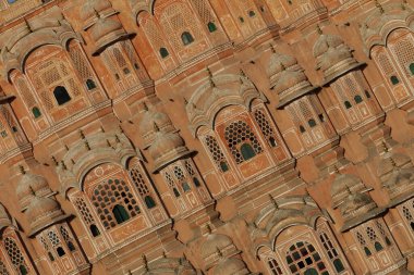 Jaipur, Hindistan 'daki Hawa Mahal' in detayları