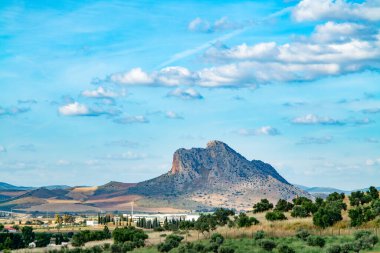 scenic Pena de los Enamorados or  El Indio de Antequera in Andalucia, Spain clipart