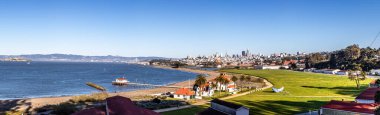 view to golden gate park and coastline in San Francisco clipart