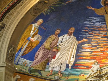 Roma, İtalya - 25 Aralık 2015: Cosmas ve Damian Bazilikası (Santi Cosma e Damiano