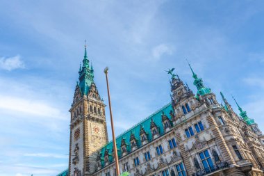 Hamburg, Almanya 'nın tarihi belediye binasının ayrıntıları