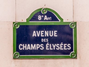 Paris Paris - Avenue des Champy Elysees - eski sokak tabelası