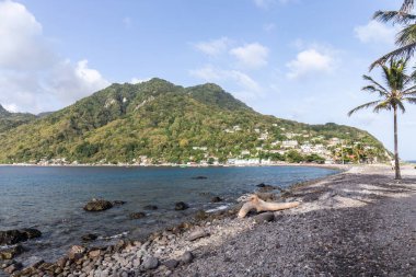 Karayip adası Dominica 'daki Soufriere Körfezi' nde manzara manzarası