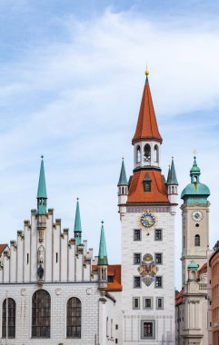 Münih, Bavyera, Almanya 'daki eski belediye binasına bakın