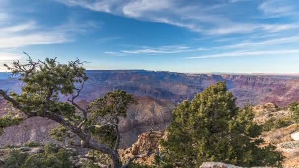 Mraky Pohybují Přes Grand Canyon Desert View Watchtower Přehlédnout Jak — Stock video